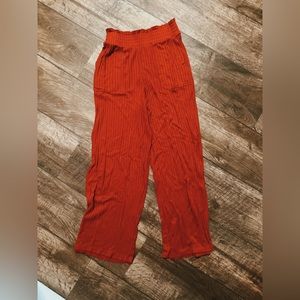 Burnt Orange High Waisted Flowy Wide Legged Pants